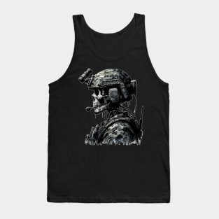 Skeleton Skull Soldier Tank Top